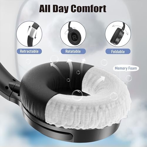 Active Noise Cancelling Headphones, 100H Playtime Wireless Headphones Over Ear w... - Image 4