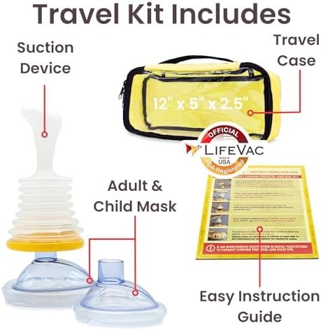 LifeVac Yellow Travel Kit - Portable Suction Rescue Device, First Aid Kit for Ki... - Image 3
