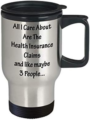 Medical Biller Travel Mug Gifts Coffee Tumbler - All I Care About Are The Health... - Image 3