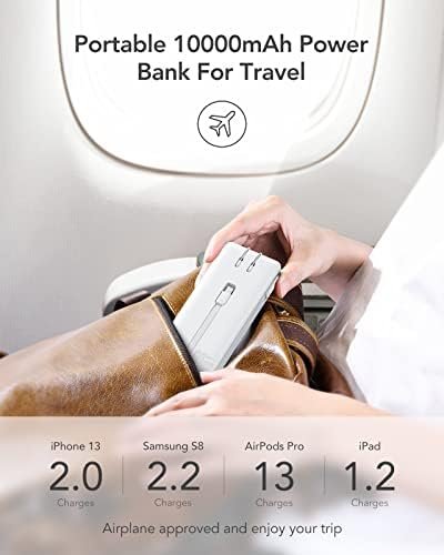 VRURC Portable Charger, 22.5W Fast Charging Power Bank with Built-in Cables & AC... - Image 8