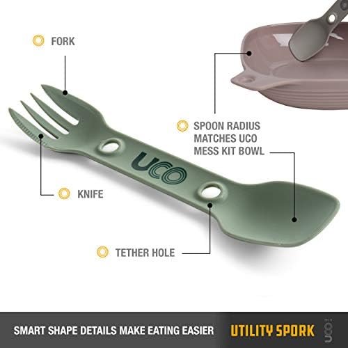 UCO Utility Spork 3-in-1 Combo Spoon-Fork-Knife Utensil, 2-Pack, Gold/Sky Blue - Image 4