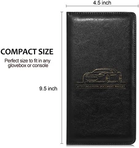 Frienda 2 Piece Car Registration and Insurance Documents Holder, PU Leather Auto... - Image 3