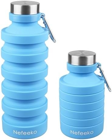 Nefeeko Collapsible Water Bottle, Reuseable BPA Free Silicone Foldable Water Bot... - Image 2