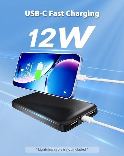 Miady 2-Pack 10000mAh Dual USB Portable Charger, USB-C Fast Charging Power Bank,... - Image 3