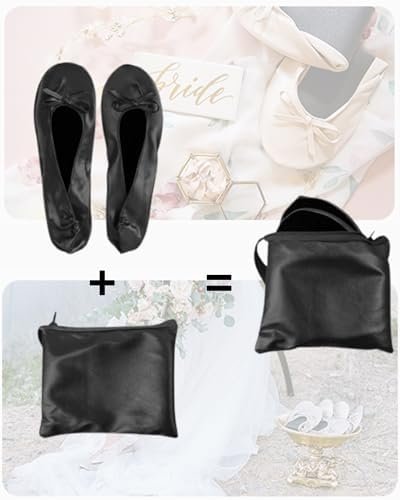 Stylish Foldable Ballet Flats for Women Portable Roll Up Travel Shoes for Weddin... - Image 3