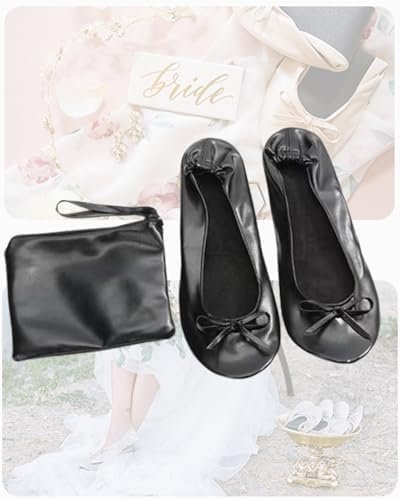 Stylish Foldable Ballet Flats for Women Portable Roll Up Travel Shoes for Weddin... - Image 4