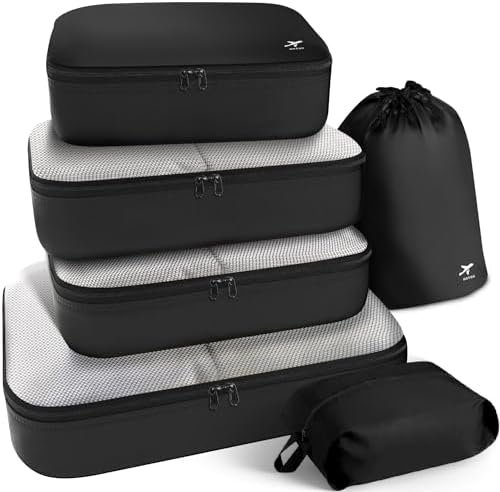HOTOR Packing Cubes for Suitcases - 6 Pieces, Light Packing Cubes for Travel, Pr... - Image 2