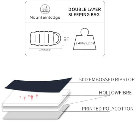 Polycotton Sleeping Bag for Adult&Kids,Cold&Warm Weather Large with Compression ... - Image 4