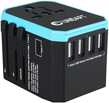 Universal Travel Adapter, Unidapt International Plug Adapter, 5.6A Smart Power 3... - Image 2