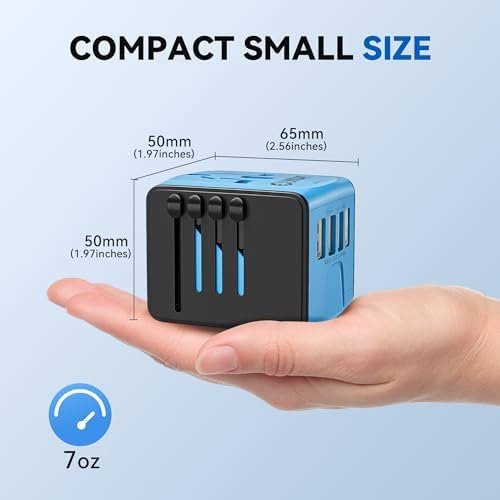 Unidapt Universal Travel Adapter, International Plug Adapter Fast 2,4A 4-USB Eur... - Image 5