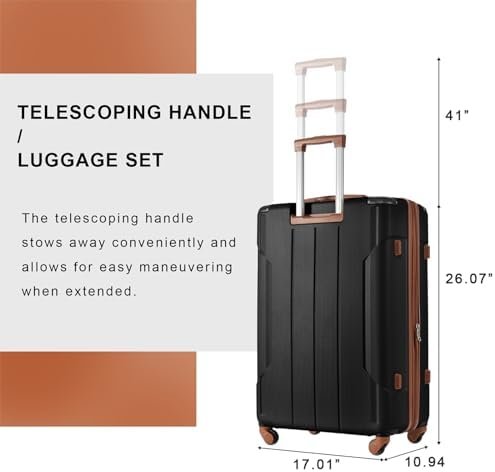 Merax Luggage Set 3 Piece Suitcase Set Expandable Lightweight Spinner Suitcase w... - Image 6