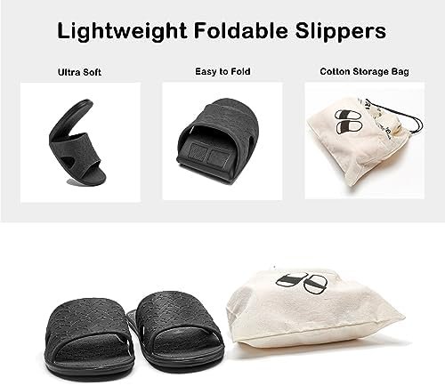 Travel Slippers for Women and Men, Portable Foldable Slippers with Cotton Storag... - Image 4
