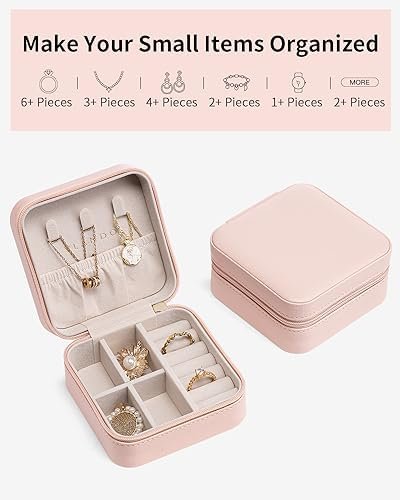 Vlando Travel Jewelry Box, Small Jewelry Travel Organizer Case for Girls Women -... - Image 9