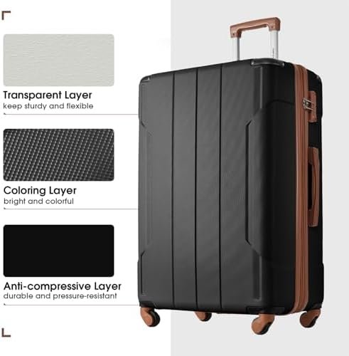 Merax Luggage Set 3 Piece Suitcase Set Expandable Lightweight Spinner Suitcase w... - Image 9