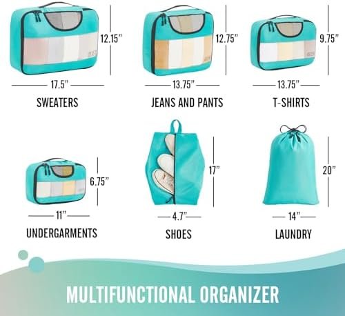 Veken 6 Set Packing Cubes for Suitcases, Travel Essentials for Carry on Luggage,... - Image 7