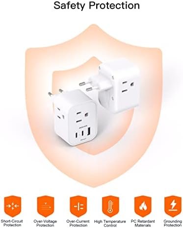 【2-Pack】 European Travel Plug Adapter, International Power Plug Adapter with 3 O... - Image 8