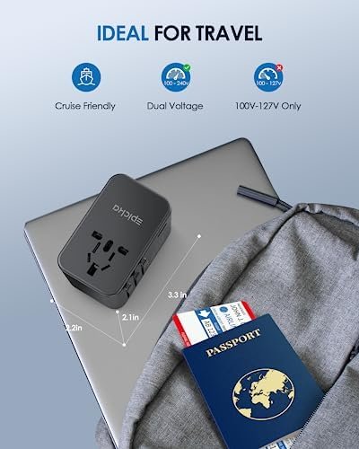 EPICKA Universal Travel Adapter, GaN 75W International Plug Adapter with 3 USB-C... - Image 7