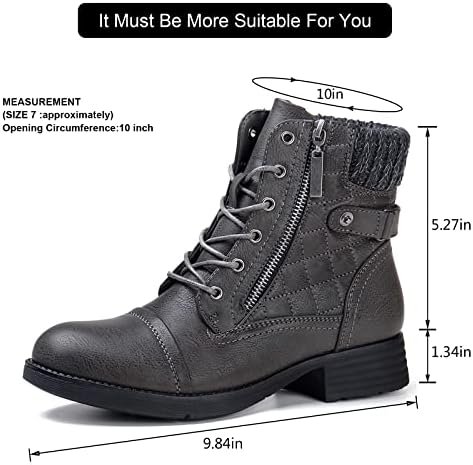 STQ Women's Combat Boots Lace up Ankle Booties - Image 7
