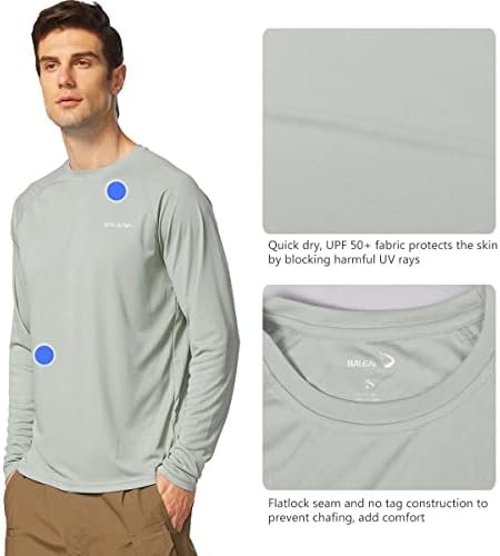 BALEAF Men's Sun Protection Shirts UV SPF UPF 50+ Long Sleeve Rash Guard Fishing... - Image 4