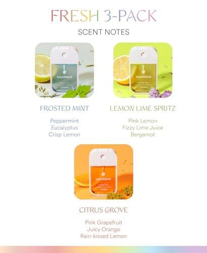 Touchland Power Mist Hydrating Hand Sanitizer FRESH 3-PACK | Mint, Citrus, Lemon... - Image 3