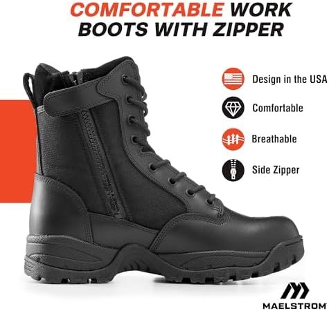 Maelstrom Military Tactical Work Boots for Hiking Motorcycling EMS EMT and Comba... - Image 4