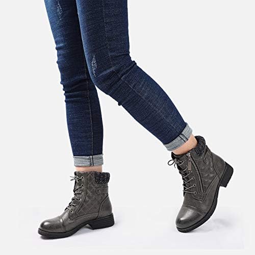 STQ Women's Combat Boots Lace up Ankle Booties - Image 3