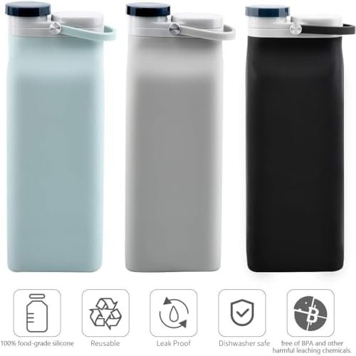 Collapsible Water Bottle BPA Free - 20 oz Foldable Water Bottle for Travel Sport... - Image 4