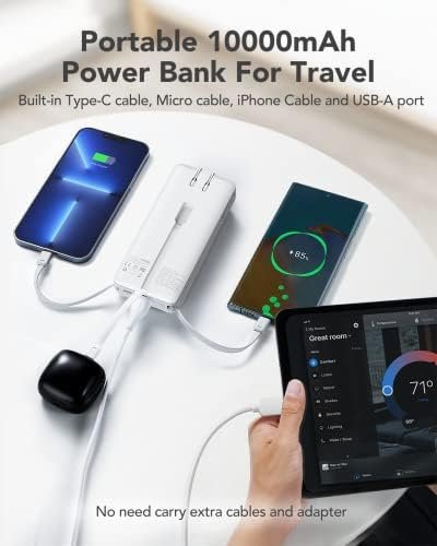 VRURC Portable Charger, 22.5W Fast Charging Power Bank with Built-in Cables & AC... - Image 10