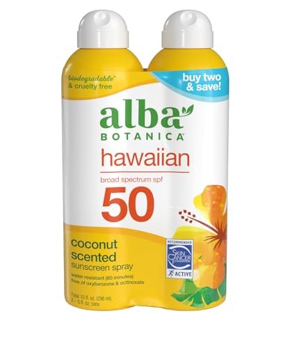Alba Botanica Hawaiian Coconut Sunscreen, Spray Broad Spectrum SPF 50 Sunscreen,... - Image 2