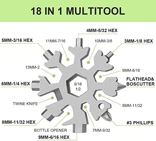 Snowflake Multitool 2PCS 18 in 1 Stainless Steel Snowflake Multi Tool, Stocking ... - Image 3
