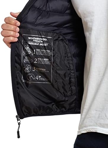 Weatherproof Mens Puffer Jackets - Packable Travel Neck Pillow Alternative Down ... - Image 6