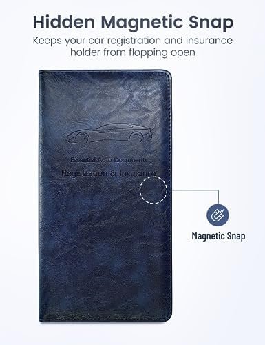 Car Registration and Insurance Holder, Car Document Holder with Magnetic Closure... - Image 6