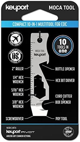 Keyport MOCA 10-in-1 Keychain Multitool (Stainless) | EDC Multi Tool: Pry Bar, B... - Image 2