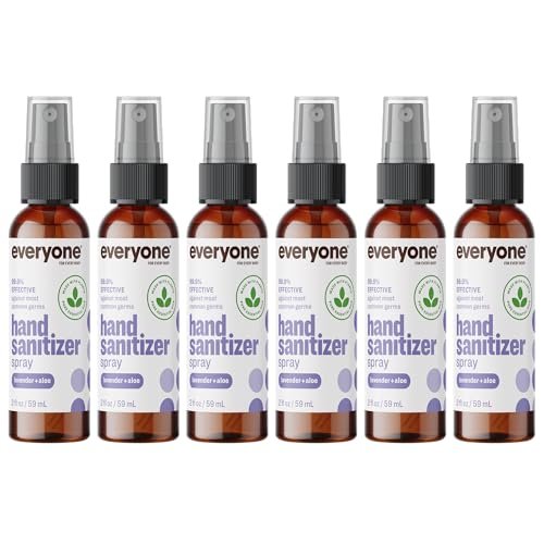 Everyone Hand Sanitizer Spray, 2 Fl Oz (Pack of 6), Lavender and Aloe, Plant Der... - Image 2