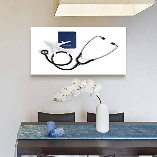 Skipvelo Canvas Wall Art Prints International medical travel insurance stethosco... - Image 4