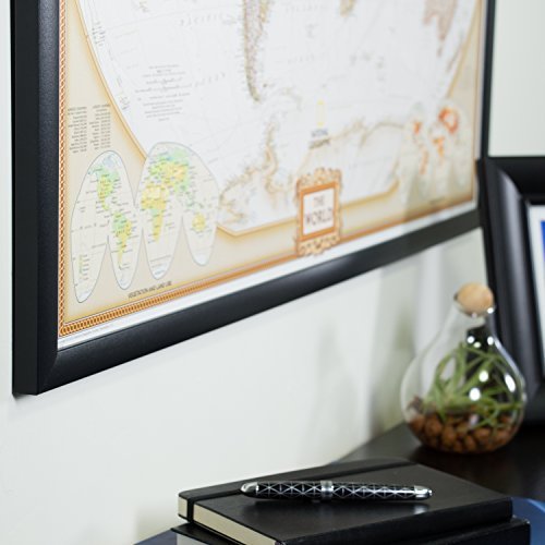 Craig Frames Wayfarer, Executive World Push Pin Travel Map - Image 4