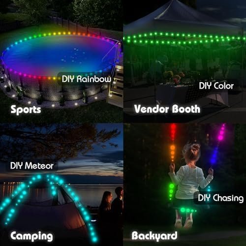 40ft LED Tent Lights, Battery Operated RGB Color Changing LED Tent Lights with A... - Image 7