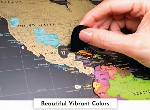 Two Scratch Off Maps - Map of the World (Large) + US States Map (Small) - Deluxe... - Image 3