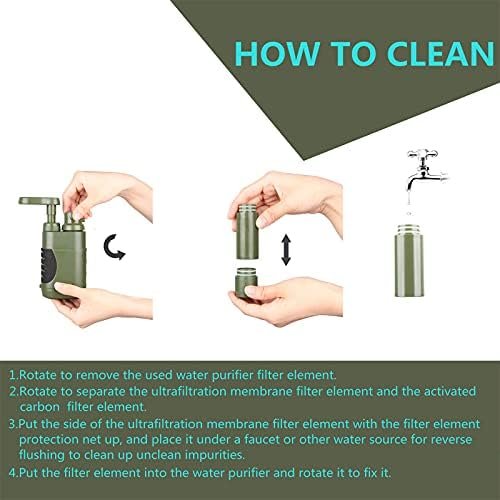 Portable Hand Pump Water Filter,100000Gallons Camping Water Filter Survival,3-Gr... - Image 6