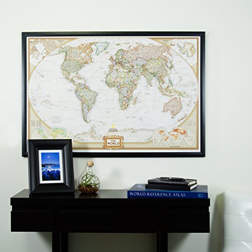 Craig Frames Wayfarer, Executive World Push Pin Travel Map - Image 3
