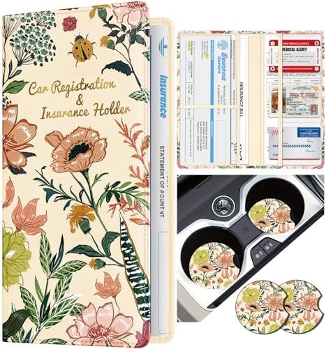 Car Registration and Insurance Card Holder with Magnetic Shut - Vehicle Glove Bo... - Image 2