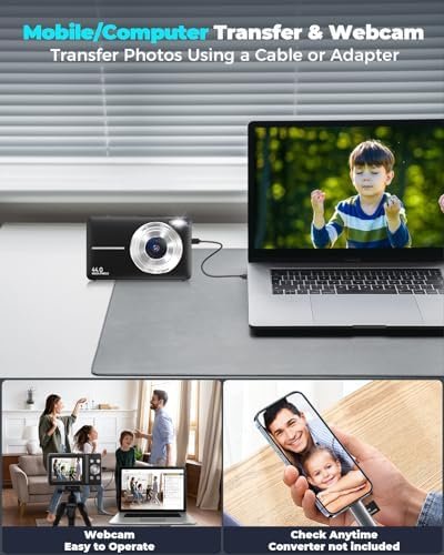 Digital Camera, FHD 1080P 44MP Kids Camera with 32GB Card,Compact Vlogging Camer... - Image 9