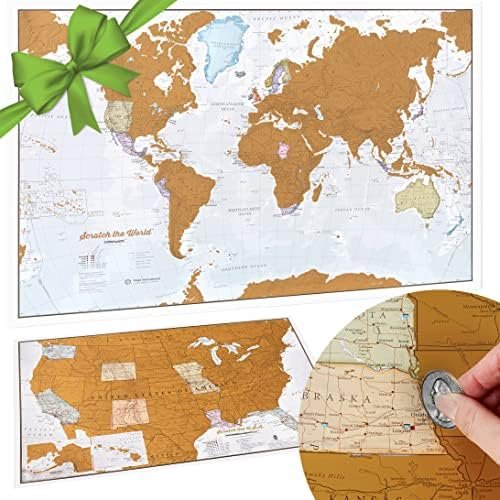 Maps International Scratch Off Map of The World Poster + USA Scratch Print - 17(... - Image 2