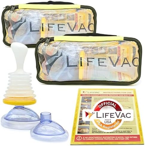 LifeVac Yellow Travel Kit 2 Pack - Portable Suction Rescue Device, First Aid Kit... - Image 2