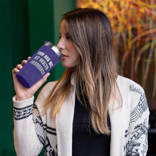 Stainless-Steel Engraved Travel Mug Tumbler You Had Me at Health Insurance B Fun... - Image 5