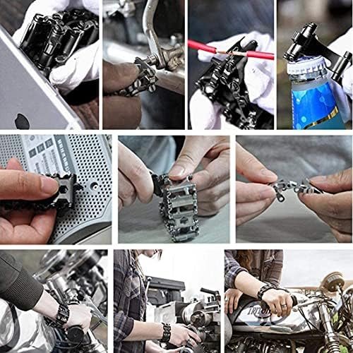Multitool Bracelet 29 in 1, 22cm Stainless Steel, Multi Tool Bracelet for Men Ou... - Image 3