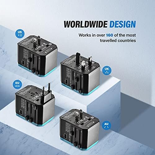 Universal Travel Adapter, Unidapt International Plug Adapter, 5.6A Smart Power 3... - Image 5