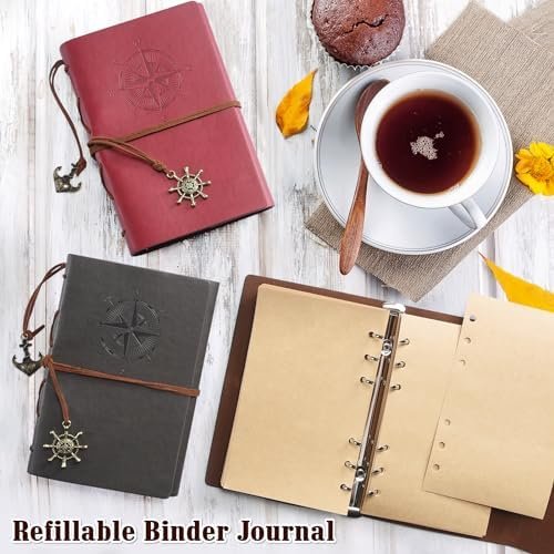 MALEDEN Refillable Spiral Daily Notepad Classic Embossed Travel Journal Diary - Image 4