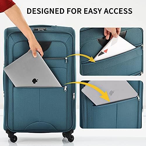 Merax Softside Luggage Set Softshell Lightweight 3 Piece Spinner Suitcase 22" 26... - Image 9