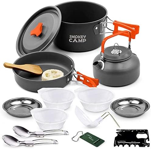 Camping Cookware Mess Kit Set with Stove - Backpacking Compact Camping Cookware,... - Image 2